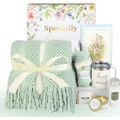 Pašaprūpes dāvanas Get Well Soon, Geburtstagsgeschenke für Frauen, entspannendes Spa-Geschenk, Korb-Pflege-Paket mit luxuriöser Decke, Muttertagsgeschenk für Mutter, Freundin, Ehefrau, Oma
