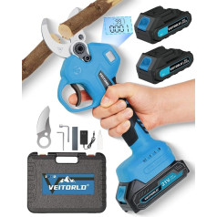 Profesionālas 1200 W akumulatora zaru grieznes Makita 18 V akumulatoram, 40 mm griešanas spēks, bezsuku motors, elektriskās dārza šķēres ar akumulatoru 2 x 2000 mAh, ergonomisks rokturis, dāvanas vīriešiem Ziemassvētki