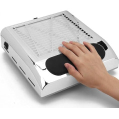 Nagu putekļu savācējs ar spēcīgu sūkšanas jaudu Nagu mākslas putekļu putekļu sūcējs Manikīra rīks 80 W (sudraba + ES)