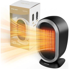 Ventilatora sildītājs, Energoefektīvs, 1500 W elektriskais sildītājs, Energoefektīvs, klusais keramiskais ventilatora sildītājs, Vannas istabas konvektors, Energoefektīvs ventilatora sildītājs 20 m² telpām