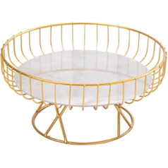 Greensen augļu bļoda, stiepļu metāla augļu bļoda, dekoratīva augļu un konditorejas bļoda, konditorejas bļoda, viegla augļu kaste, bļoda ar augstu pamatni dārzeņiem, augļiem, uzkodām (zelta L)