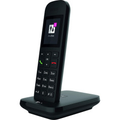 Telekom Sinus 12 bezvadu stacionārais tālrunis melnā krāsā, 5 cm krāsu displejs, izgaismota tastatūra. Neatkarīga no savienojuma lietošana ar visiem standarta maršrutētājiem un standarta savienojumiem.