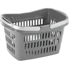 Iepirkumu grozs ar 2 rokturiem, mazs, 39 x 24 x 23 cm (krāsa nejauša, 1 gab.)