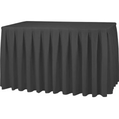 Elegant Event Essentials - galda svārki no poliestera - mājas dekorēšanai, kāzām, ballītēm, pusdienu galdam, kafejnīcām, restorāniem un banketiem - bezšuvju, izturīgi pret krokām, viegli mazgājami, 4,2 m, melni