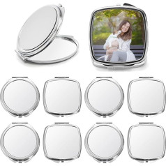 Acshio sublimācijas Mini metāla saliekamais kompaktais kosmētikas spogulis Portatīvais divpusējais palielinājums Ceļojumu kosmētikas spogulis somiņai sievietēm Dāvana Ikdienas