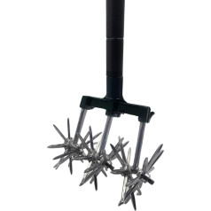 3 PAGEN® Zvaigžņu frēze ar 70-120 cm garu rokturi, dārza kultivators sēklu sagatavošanai un augsnes uzirdināšanai, kultivators ar teleskopisku rokturi, augsnes drupinātājs, augsnes ventilators, veltņu kultivators