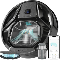 LEFANT M320 putekļu sūcējs-robots ar tīrīšanas funkciju, 3-in-1, 6000Pa putekļu sūcējs-robots ar precīzu attāluma navigāciju, redzams 800 ml putekļu konteiners, 240 min, WLAN/App, ideāli piemērots mājdzīvnieku matiem