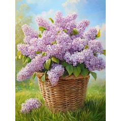 MOMAKA 5D dimantu krāsošanas komplekti Violeta lavanda pieaugušajiem, DIY dimantu krāsošanas pilns urbšanas komplekts Ziedu, apaļais dimantu mākslas darbu krustu izšūšanas komplekts mājas sienu dekorēšanai 30 x 40 cm - 95