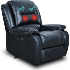 MeitFith Relaksācijas krēsls, elektriskais masāžas krēsls, pilna ķermeņa masāža ar atgāzējamu funkciju un siltumu, TV krēsls ar stāvvietu atbalstu Electric