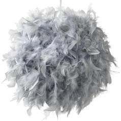 ESSENCE Lights, pūkains spalvu abažūrs, spalvu abažūrs, griestu piekaramais, galda un grīdas lampas, piemērots viesistabai, guļamistabai, ballīšu un kāzu dekorēšanai, 40 cm, pelēks