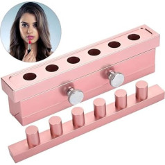 DIY lūpu krāsas veidne ar lūpu krāsas noņēmēju, 2/4/6 dobumi, 12,1 mm alumīnija sakausējuma divējāda lietojuma lūpu krāsas balzama uzpildes kosmētikas krēma veidotājs (6 dobumi)