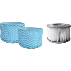 SHATCHI 90/120 salokāmie filtru kārtridži ar aizsargājošu sieta vāku Baseinu burbuļvannu Spa piederumi Mspa karsto vannu iekārtām, pelēks, dubultā iepakojumā