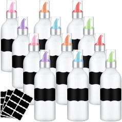 Rtteri 12 iepakojumu plastmasas izspiedēj pudele 15oz izsmidzināšanas pudele ar vāku un krāsainiem uzgaļiem kečupa un sinepju eļļas dozators Plastmasas mērču trauks sīrupam un salātu mērcei