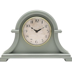 Hometime Broken Arch Mantel Clock Sage Green Analog Quartz Movement Traditional Home Decor Dāvana dzīvojamā istaba guļamistaba ēdamistaba H23 x W32 x D7cm