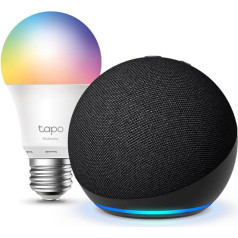 Echo Dot (5. Generation) | Antracīts + Tapo L530EA Smart Bulb (E27), Funktionert mit Alexa - Smart Home-Einsteigerpaket