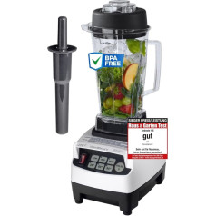 Profi YaYago Power Mixer Blender Smūtijveidotājs / ledus smalcinātājs ar nerūsējošā tērauda asmeņiem - līdz 38 000 apgriezieniem minūtē, ideāli piemērots smūtijiem 2 litri BPA-FREI balts