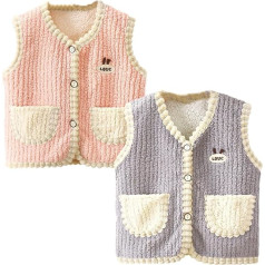 XM-Amigo 2 zēnu pavasara rudens ziemas puffy Coral Velvet Baby Boy Warm Vest Sleeveless Thick Cardigan Top plecu jakas (1-6 gadi)