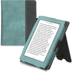 kwmobile Flip Case saderīgs ar Kobo Aura Edition 1 - Rokas siksna - Pārsegs Mint Green Dark Grey