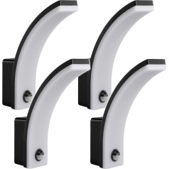 LED kustības detektora lampa , PIR kustības sensors, melna, 20W, IP65, 2000lm, neitrāli balta (4000K) MCE512 B