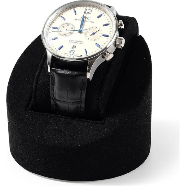 Papten Fibre apaļais pulksteņu kastītes statīvs ar spilvenu pulksteņu organizatoru (melns)