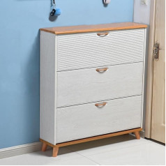 Regulējamu plauktu apavu skapis - 3 plauktu atvilktnes apavu glabāšanai ar putekļu necaurlaidīgu vāku apavu organizators guļamistabai, kopmītnei, viesistabai - priekšnama šaurs apavu statīvs