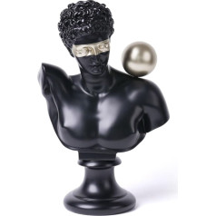 NENBOLEC Mūsdienu skulptūra Dāvana Abstraktā māksla Grieķu krūšutēls Dekors Skaitļi Polirezīns Melns 35 cm