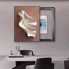 Pārtraucēja kastes vāks Dekoratīvs, wandmontierte Abdeckung für Schalttafeln Verteilerkasten Minimalistisks un elegants dizains dzīvoklim, dzīvoklim, birojam, kafejnīcai Black-B 40x60CM