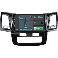 [8GB + 256GB] Android 13 auto radio Toyota Fortuner Hilux Revo Vigo (2004-2015) [Integrated CarPlay/Android Car/DSP/GPS]-9 collu IPS Touch Screen CAM+MIC-DAB/Mirror Link/Bluetooth 5.0/AHD