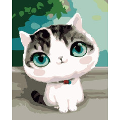 Classic Puzzle Jigsaws 1000 gabaliņu, intelektuālās koka puzles kaķis ar lielām acīm, izglītojoša spēle 38 x 52 cm