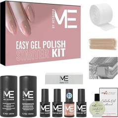 Mesauda Starter Me Easy Gel Polish - Nude Edition puspastāvīgās nagu lakas komplekts, 5 ml, jauna formula + kutikulu eļļa ALTÉAX FREE ar piederumiem un lietošanas instrukciju