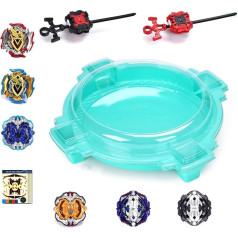 AIBREAY Burst Spinning Top Arena kaujas komplekts, 6 rotējoši kaujas topi, 2 palaišanas ierīces un stadions, kaujas kaujas arēna bērniem no 6 gadiem, kaujas rotaļlieta zēniem, zaļa krāsā