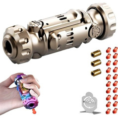 GLHYUOP sakausējuma anti-stresa rotaļlieta, Twist Decompress EDC Soft Bullet Guns Toy Vairākas spēļu opcijas + 20 mīkstas lodes un mini tērauda disks, ko var iedarbināt kā anti-stresa rotaļlietu