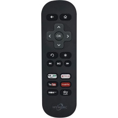 MYHGRC Tālvadības pults Roku tālvadības pults, kas saderīga ar visām tagad TV kastēm Roku 1 2 3 4 HD LT XS XD Ultra un Roku Express/+, Roku Premiere/+ (nav saderīga ar Roku Stick)