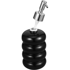 LABRIMP Keramikas ziepju dozators ar elegantu sudraba sūkni uzpildāmai pudelei šķidrām ziepēm šampūnam un losjonam Augstas kvalitātes keramika modernā dizainā vannas istabai un virtuvei