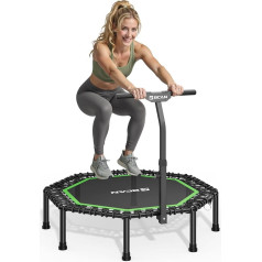 BCAN 51 collu astoņstūra mini batuts, maksimālā slodze 200 kg, fitnesa batuts ar T-veida regulējamu rokturi, stabils treniņu atlēts iekštelpu / dārza treniņiem