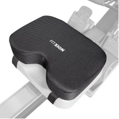 FitXion airēšanas trenažiera sēdekļa spilvens - ergonomisks Coccyx Comfort Memory Foam spilvens Concept 2, ūdens trenažierim, pelotonam vai atpūtas velosipēdam, neslīdoša pamatne, sprādzes siksna airēšanas treniņiem telpās