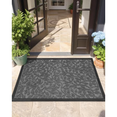 COLOR&GEOMETRY Āra durvju paklājs, netīrumu ķērājs, mazgājams, izturīgs, neslīdošs grīdas paklājs, priekšdurvis, āra durvju paklājs, izturīgs pret laikapstākļiem, piemērots ieejai, priekšnams, dārzs, pelēks, 60 x 90 cm