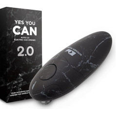 Elektriskais skārdeņu atvērējs Kitchen Mama Auto 2.0 - optimizēts nazis atver gandrīz visas skārdeņu kārbas - automātisks, bez rokām, ar gludām malām, drošs pārtikai, darbojas ar akumulatoru (marmors)