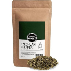 Spicy Welt Szechuan Pepper Green Whole (100 g) - zaļie Sičuaņas pipari | Hua Jiao | Zivīm, Wok un marinētiem dārzeņiem | Svaigi, ar citronu un tirpstoši | 100% dabiski tīri, bez piedevām
