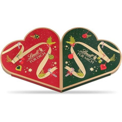 Lindt šokolādes pāru Adventes kalendārs 2024, 505 g, saldie pārsteigumi aiz 2 x 24 durvīm, lai dalītos ar saviem mīļajiem, šokolāde Ziemassvētku sezonai, šokolādes dāvana.