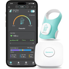 Sense-U Baby Sock Shoe Baby Monitor Track Sleep Pattern Sirds ritma kustība miega mieram Kāju monitors labākam miegam 0-12 mēneši