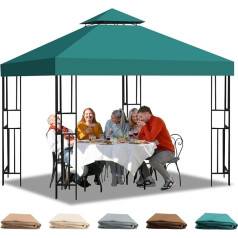 3 x 3 m, ūdensnecaurlaidīgs, dubultais jumts ar gaisa ventilācijas atveri, izturīgs pret UV stariem, izturīgs, ziemcietīgs, elpojošs, lapenes jumta nomaiņa, ideāli piemērots dārzam, kempingam (poliesteris 300D)