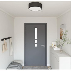Gecheer Schwarz Deckenlicht Flush Mount, 38 cm, Stoff E27, für Wohnzimmer und Schlafzimmer42001206