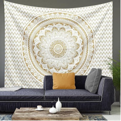 Liels gobelēns, 200 x 150 cm, Mandala gobelēns, sienas audums, Boho hipiju, bohēmas sega, saule un mēness, gobelēns sienas māksla mājas dekoram, guļamistaba, kopmītne, dzīvojamā istaba, pludmale (Mandala D)
