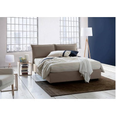 ‎Talamo Italia Talamo Italia - Antonia divguļamā gulta ar auduma pārvalku, 100 % ražota Itālijā, atverama no priekšpuses, piemērota matracim 160 x 200 cm, taupe krāsā
