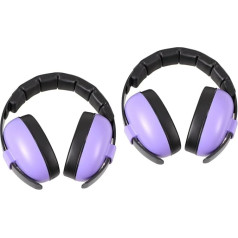 Housoutil 2 x ērtas austiņas mazuļiem, trokšņu slāpēšanas austiņas mazuļiem, dzirdes aizsardzība jaundzimušajiem, austiņas bērniem, bērnam, austiņu cilne, violeta ausu aizbāžņi mazulim, violeta, violeta