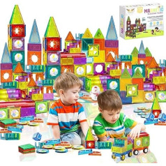 Magnētisko klucīšu komplekts bērniem, magnētisko klucīšu komplekts bērniem, rotaļlietas maziem bērniem, magnētiskie klucīši, rotaļlietas meitenēm (149 gab.)