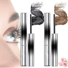 Skropstu tuša, 3D skropstu tuša bez birstītes, melna, mazgājama, ūdensnoturīga, nesavelkoša, noturīga, noturīga, noturīga pret izsmērējumiem (melna + brūna, 2)