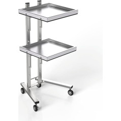 Frizieru ratiņi Tray Gold Alumīnija darba ratiņi ar piederumiem Fēns stāv ratiņi Salons veikali ar metāla gredzenu Roll konteiners Regulējams augstums Beauty