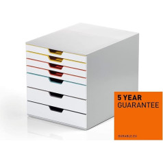 Durable 762727 A4 atvilktņu kārba (dažādu krāsu maisījums), 7 nodalījumi ar daudzkrāsainām etiķetēm marķēšanai